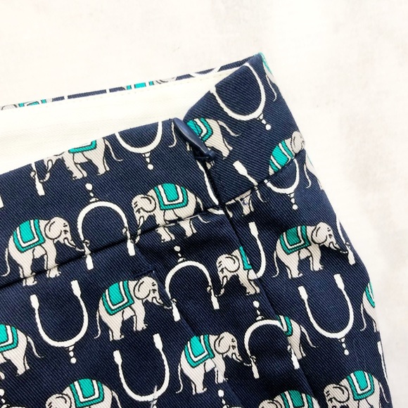 J. Crew Navy Elephant Print Slim Ankle Pants - Picture 4 of 7